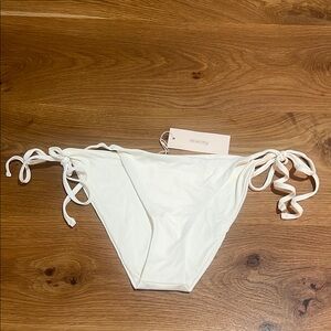 NWT Eberjey So Solid Sadie Ecru Side Tie String Bikini Bottom Size Medium